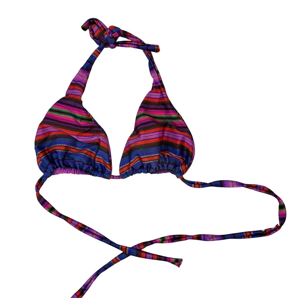 Cia Maritima Multicolor Striped Triangle Bikini Top Medium